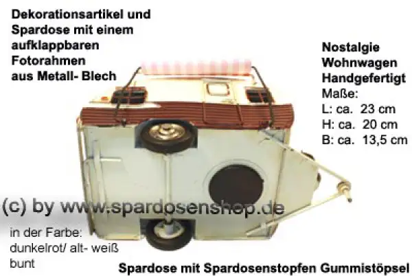 Nostalgie Wohnwagen dunkelrot unten
